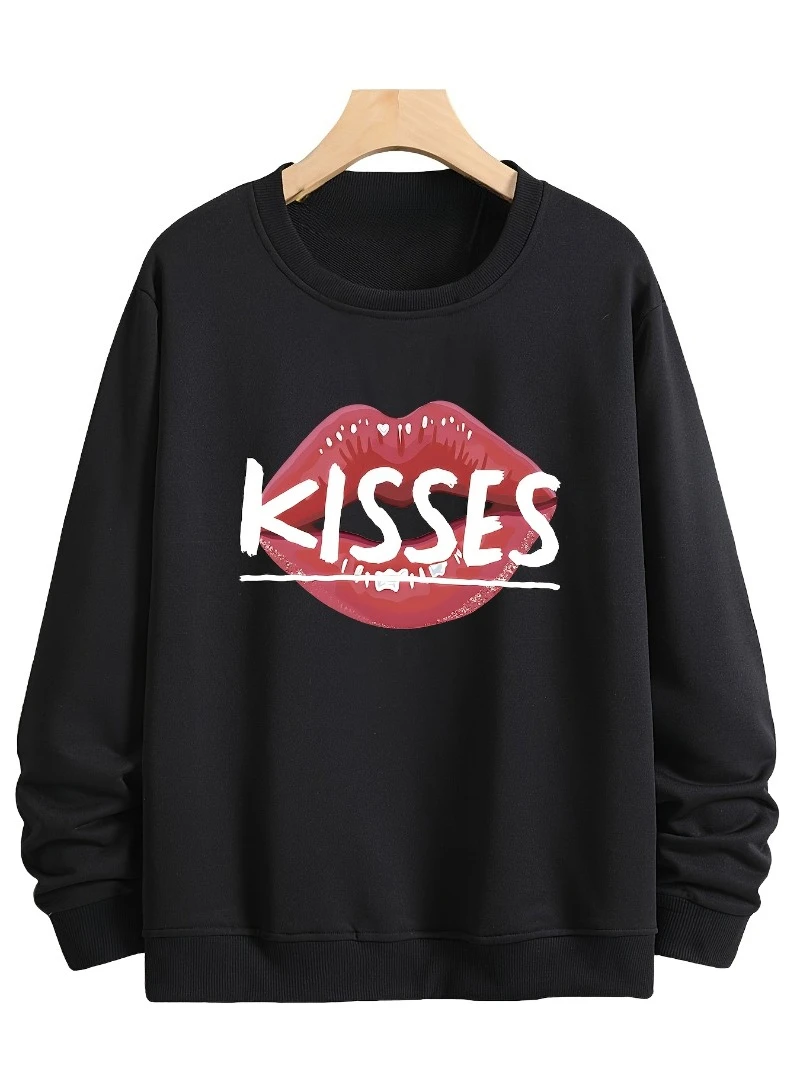 

Sexy Cherry Lipped Men Sweater Shirt Sweater Long Sleeved 2025 Autumn and Winter Round-neck Hoodie Is for Both Men and Women Top