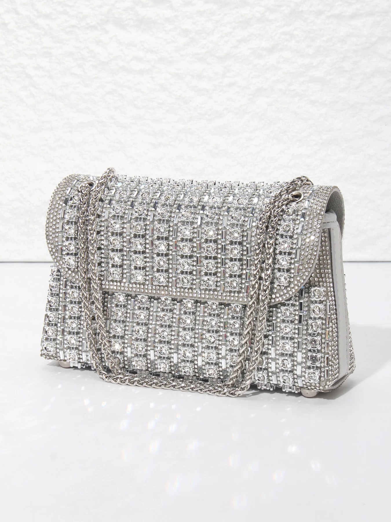 

Luxury Rhinestone Checkered Evening Clutch Sparkling Diamond Chain Shoulder Bag for Wedding Party Prom Bridesmaid Glamorous Wome