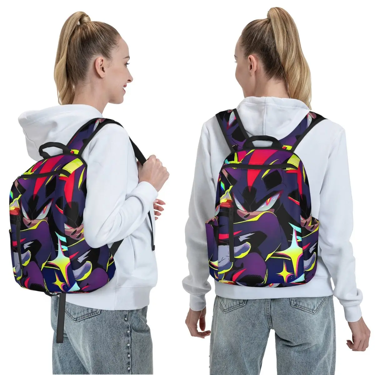 Shadow The Hedgehog Sonic The Hedgehog Backpack Daypack Large Capacity Boys Girls BookBag School Bag Shoulder Bags for Men Women