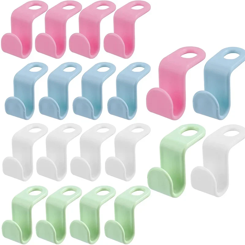 Clothes Hanger Connector Hooks，Cascading Hangers Saving Organizer Hanger Hooks for Stacking and Storing Plastic Hanger Hooks 20