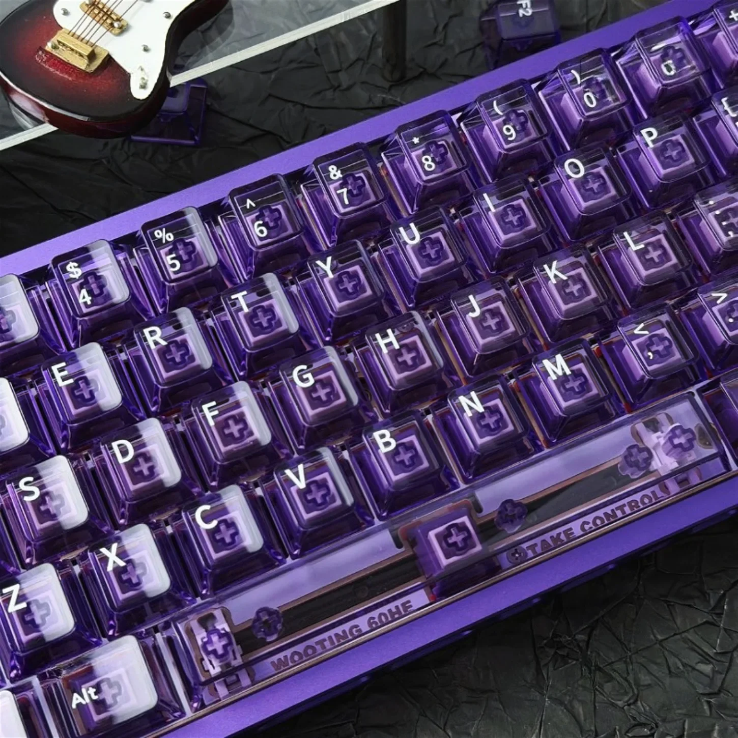 New 130+ Keys Crystal Purple PC Keycaps High Transparent Clear for Cherry 60/64/84/98/108 Gaming MX Switch Mechanical Keyboard