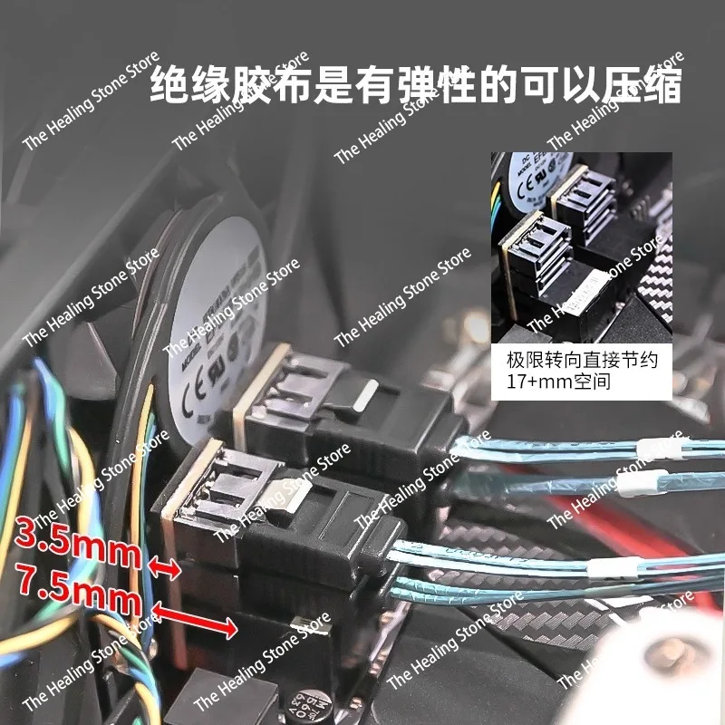 Main board side out sata180 degree adapter card steering head reverse connector