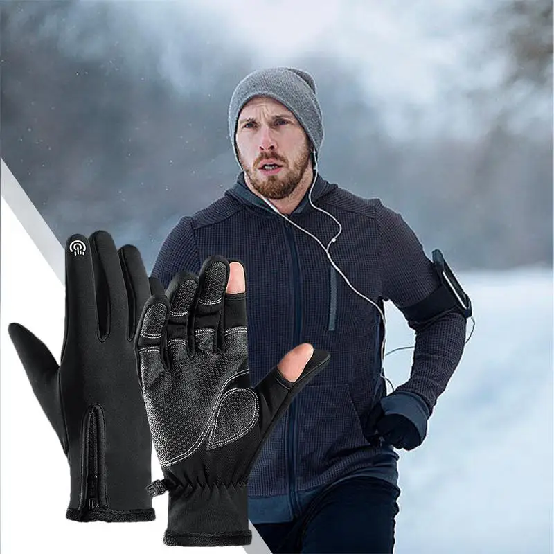 Anti Slip Mittens For Climbing Screen Touch Running Mittens Cold Weather Mittens Windproof Fall Mittens For Driving