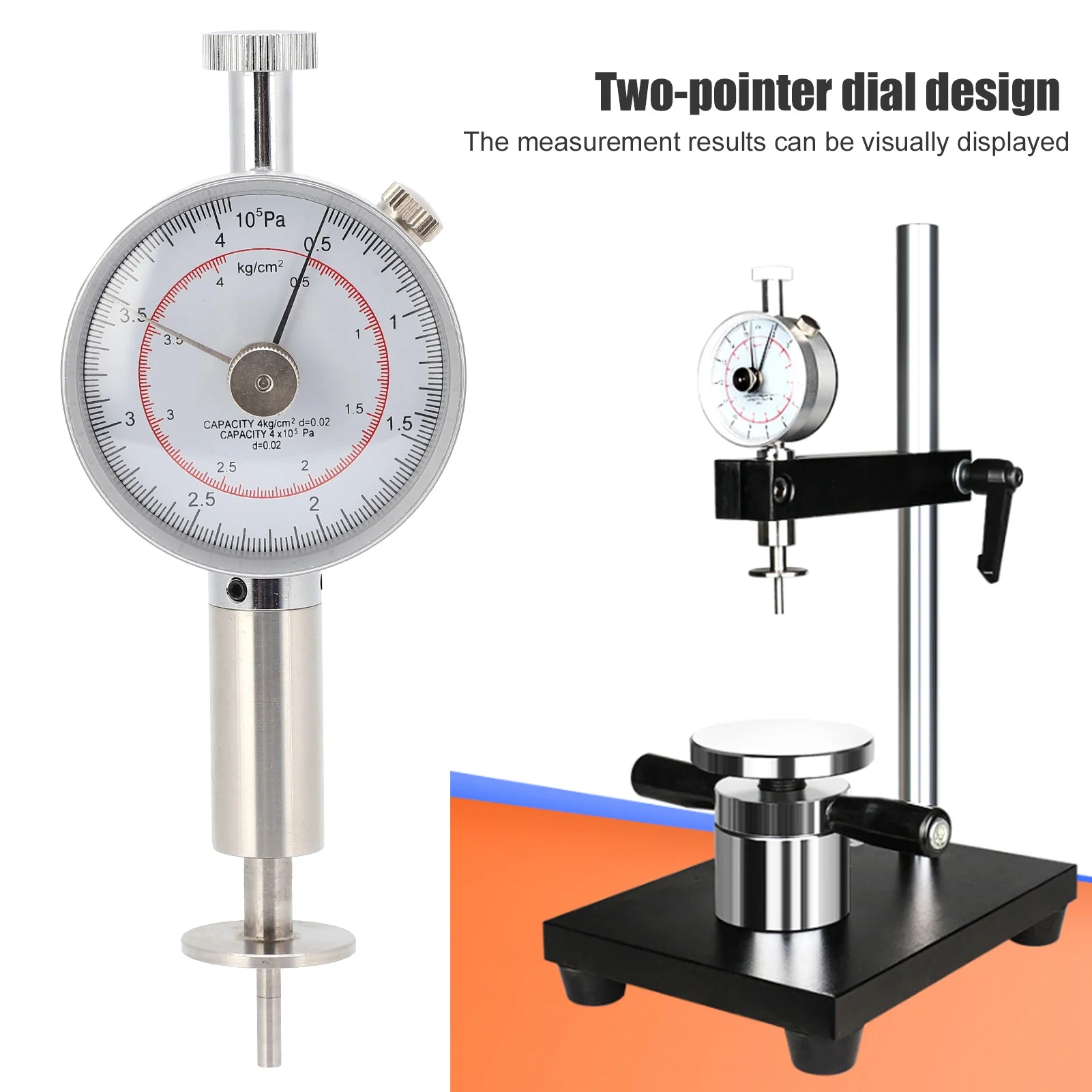 

GY‑2 Portable Fruit Hardness Tester Sclerometer Dual Pointer Dial Maturity Testing Tool
