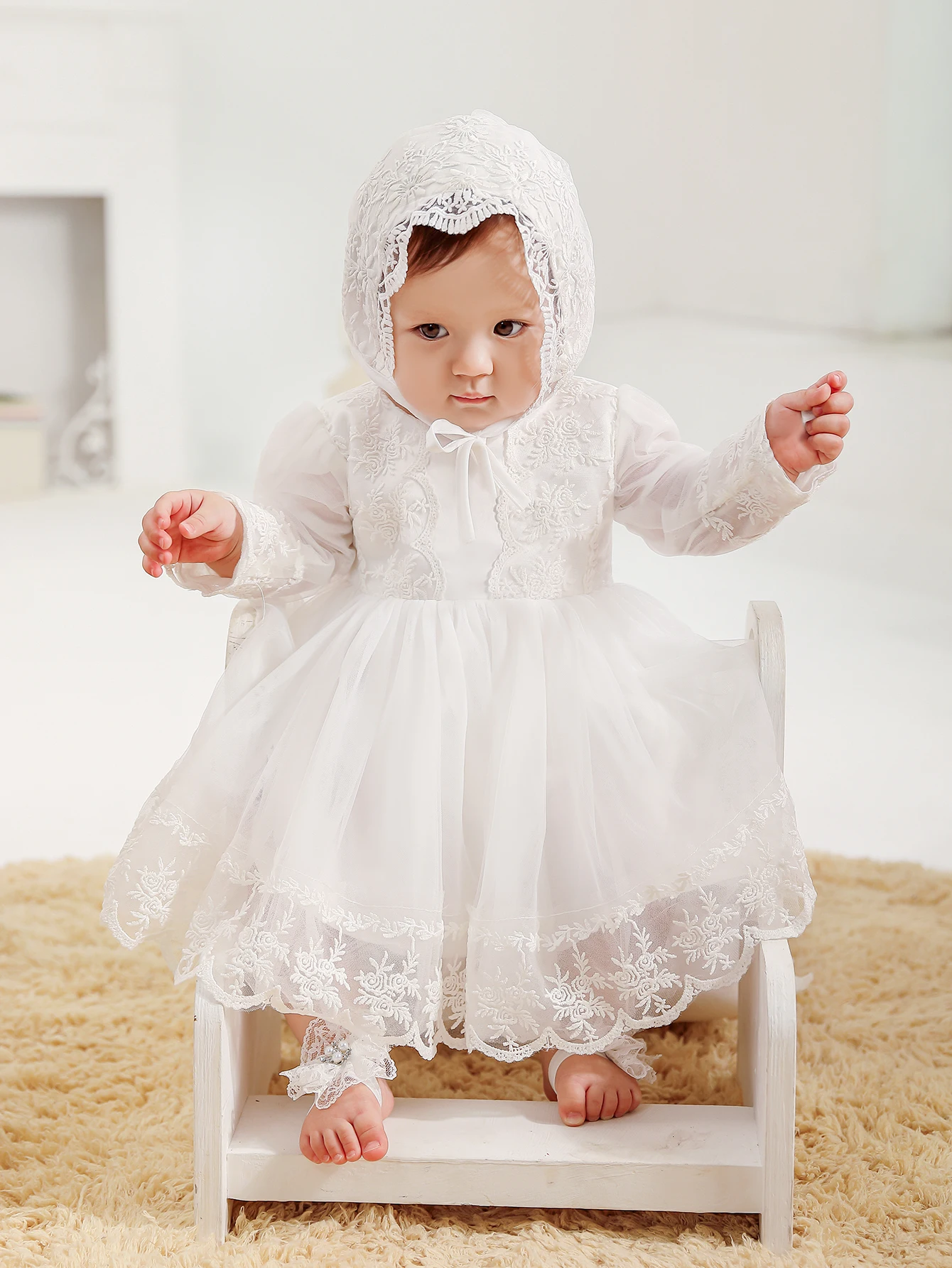 Lovely Newborn Dress Birthday Party Casual Girl Clothes First Birthday  Baby Girl Dresses