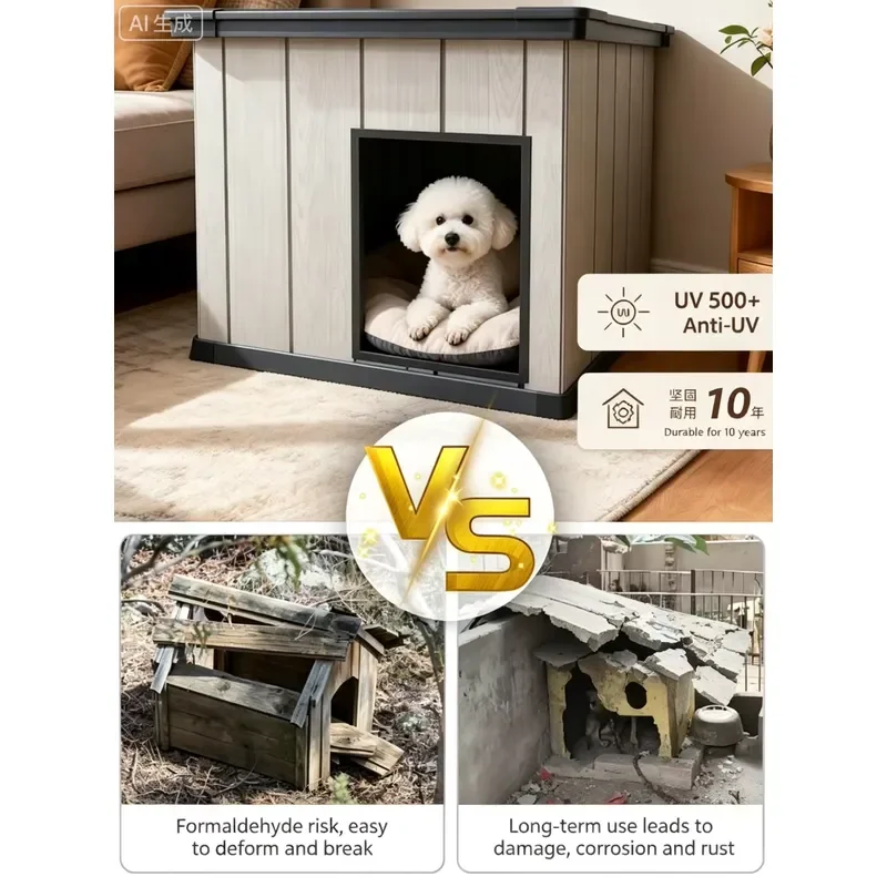 for Kenda Formaldehyde Free PP Pet House UV500 Anti-UV 10 Years Durable APEX PENT Two Roof Options Animal Pattern