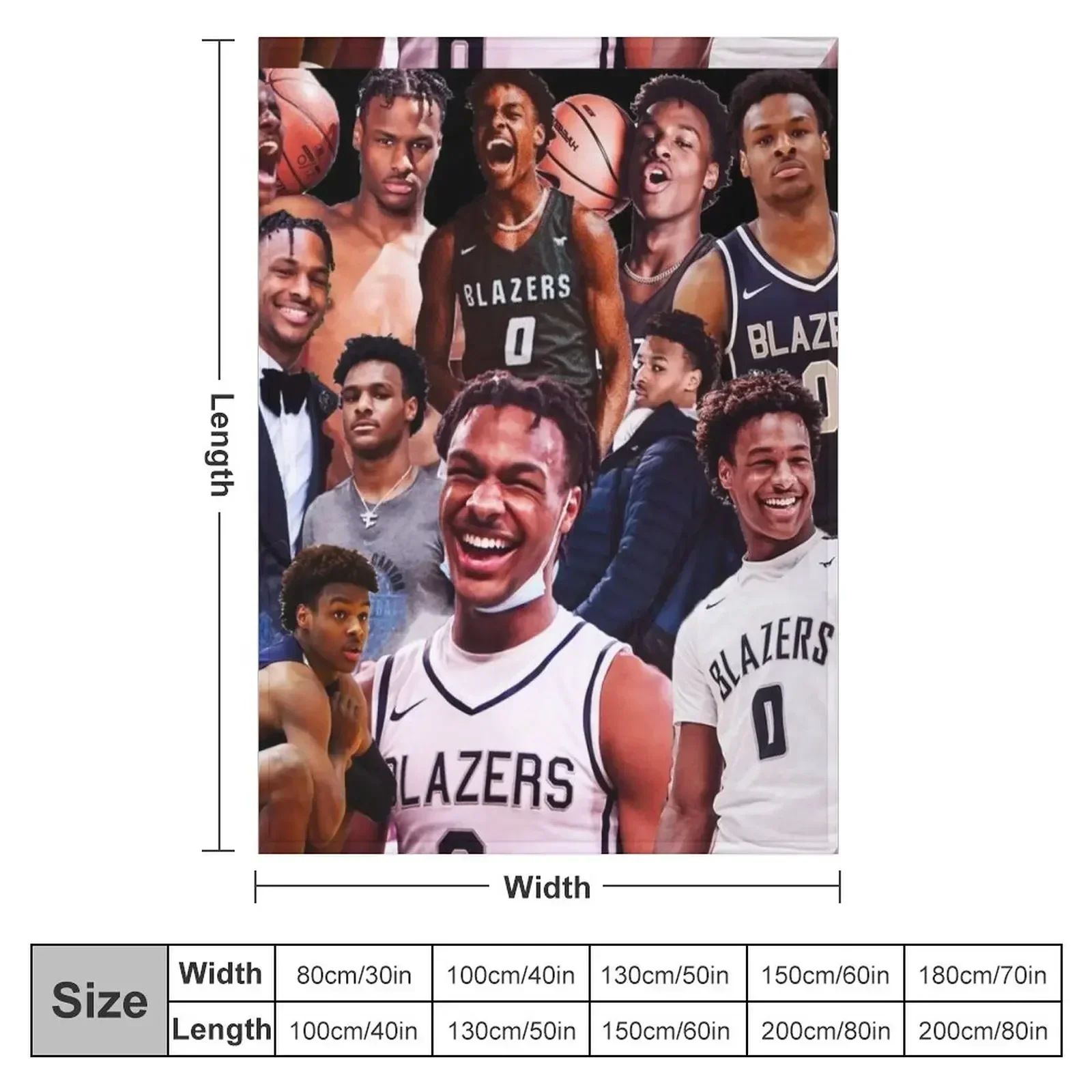 Bronny James collage poster design 2022 Throw Blanket Weighted Bed Fashionable Blankets