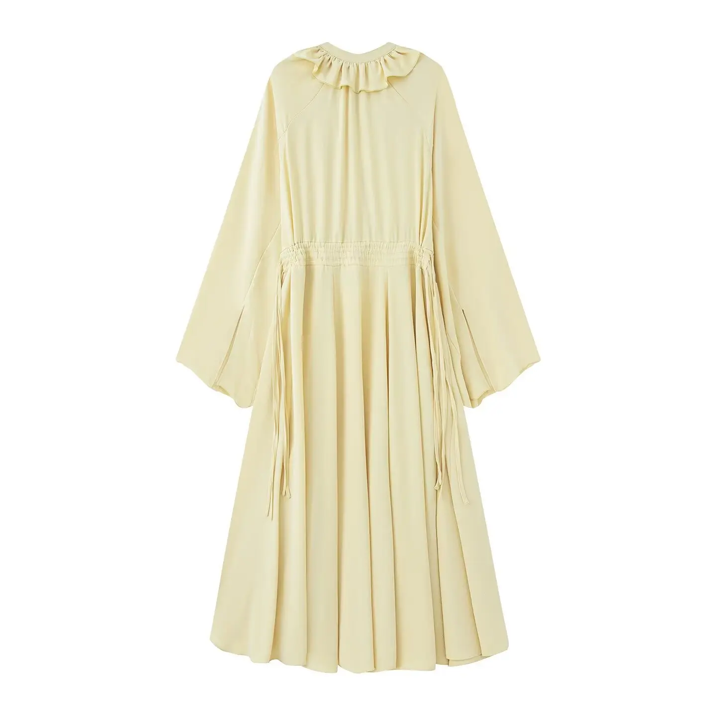 Robe longue de vacances élégante, Vintage, style Boho, manches longues, ample, plissée en dentelle, mode printemps/été 2025