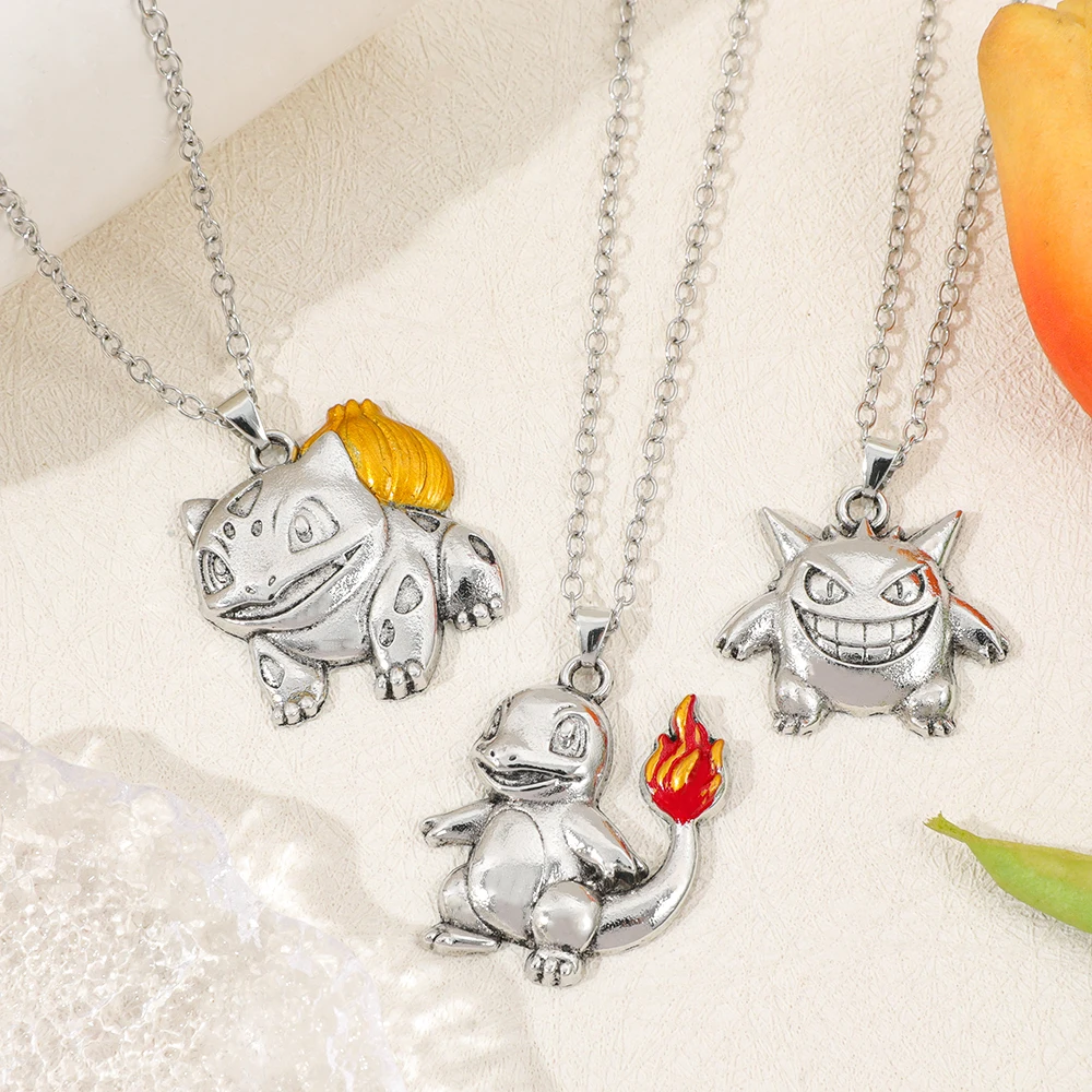 Vintage Anime Monster Pendant Necklace for Men Boys - Cartoon Creature Animal Character Necklace Gift for Fans Birthday