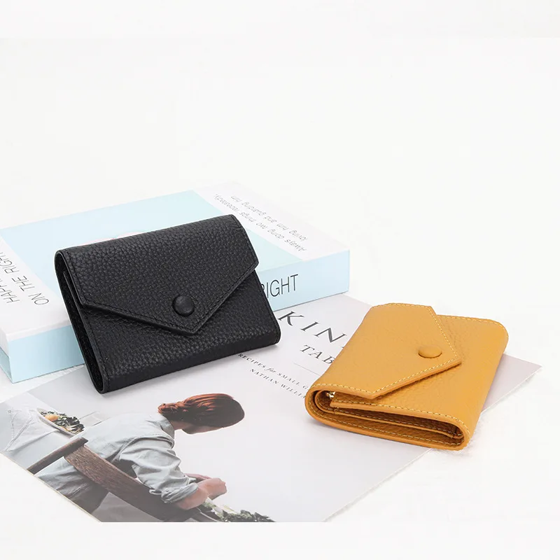 11 Slots Bits Card Holder Bag Leather Small Purse Women Short Wallet  Credit ID Card Organizer Female Purse Money Clip Wallet