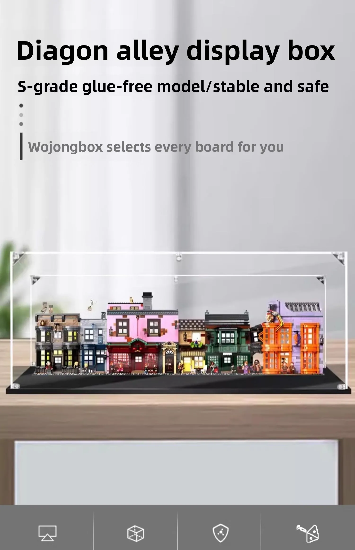 Acrylic Display Case for LEGO 75978 Diagon Alley, Transparent Dust‑Proof Box for Building Block Storage - view 4