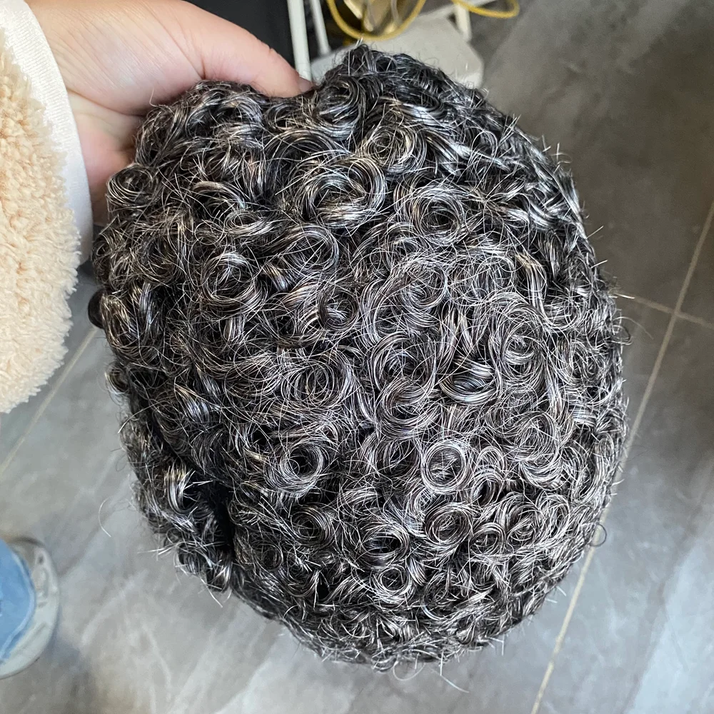 

Коричнево-серые мужские накладные волосы из натурального человеческого волоса 220 # 420 # 520 # Искусственный волос для мужчин с облысением: прочный, дышащий протез на основе NPU с улучшенной фиксацией