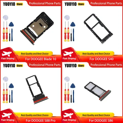 Suporte para Cartão SIM para DOOGEE S40 S86 S88 Pro Blade 10 Play, Bandeja de Slot para Cartão SIM, Peças de Reposição Perfeitas, Ferramentas Gratuitas