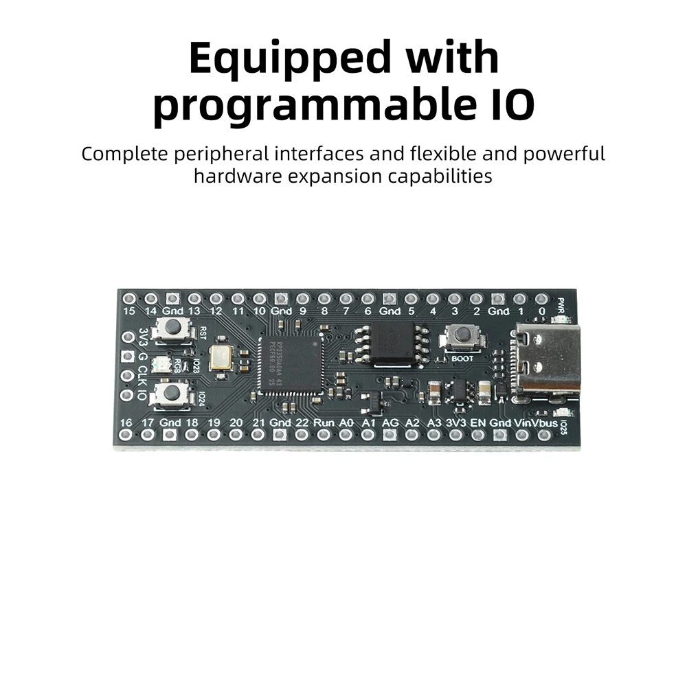 RP2350A Development Board with Dual Core Processor 16MB QSPI Flash Programmable IO for Raspberry Pi Pico 2 Projects