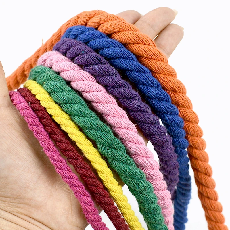 5 متر Meetee 5-20 مللي متر 3 أسهم حبل القطن الملتوي الملونة نسج الحبال مكرميه الحبال المواد الحرفية إكسسوارات ديكور منزلي #2