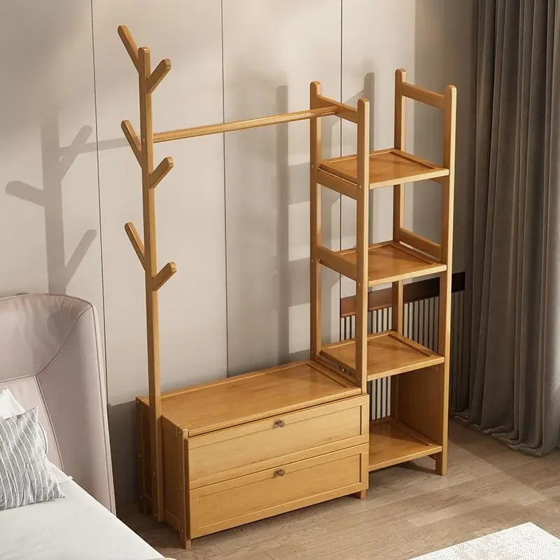 

Simple coat household clothes bedroom floor-mounted clothes cabinet online celebrity clothes solid wood