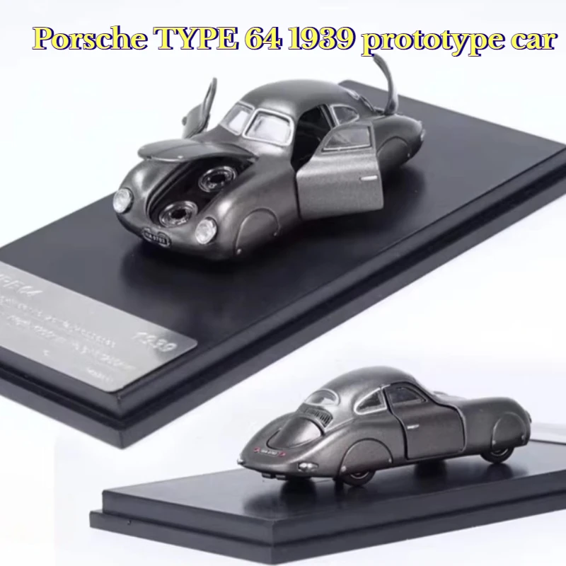 Voiture miniature réplique 1:64, TYPE64 1939, avec portes entièrement ouvrables, figurine de voiture réaliste en alliage moulé sous pression pour la décoration d'une pièce.