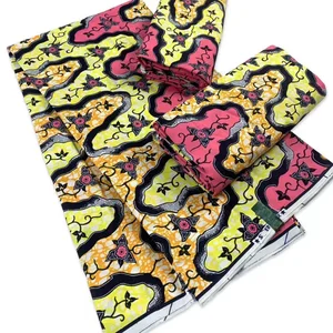 Baru Lembut Kualitas Baik Kain Lilin Afrika Asli Bahan Katun Noda Batik Asli Pagne Kente Untuk Menjahit Seragam Pernikahan 6 Meter 10 penjualan terbaik kain kente afrika - №