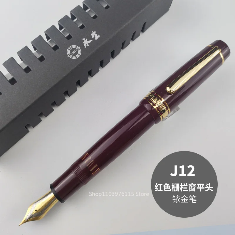 Wingsung/Junlai 630 Piston Fountain Pen No.8 / 40# F Nib Iraurita Transparent Resin Gold Clip Business Writing School Stationery