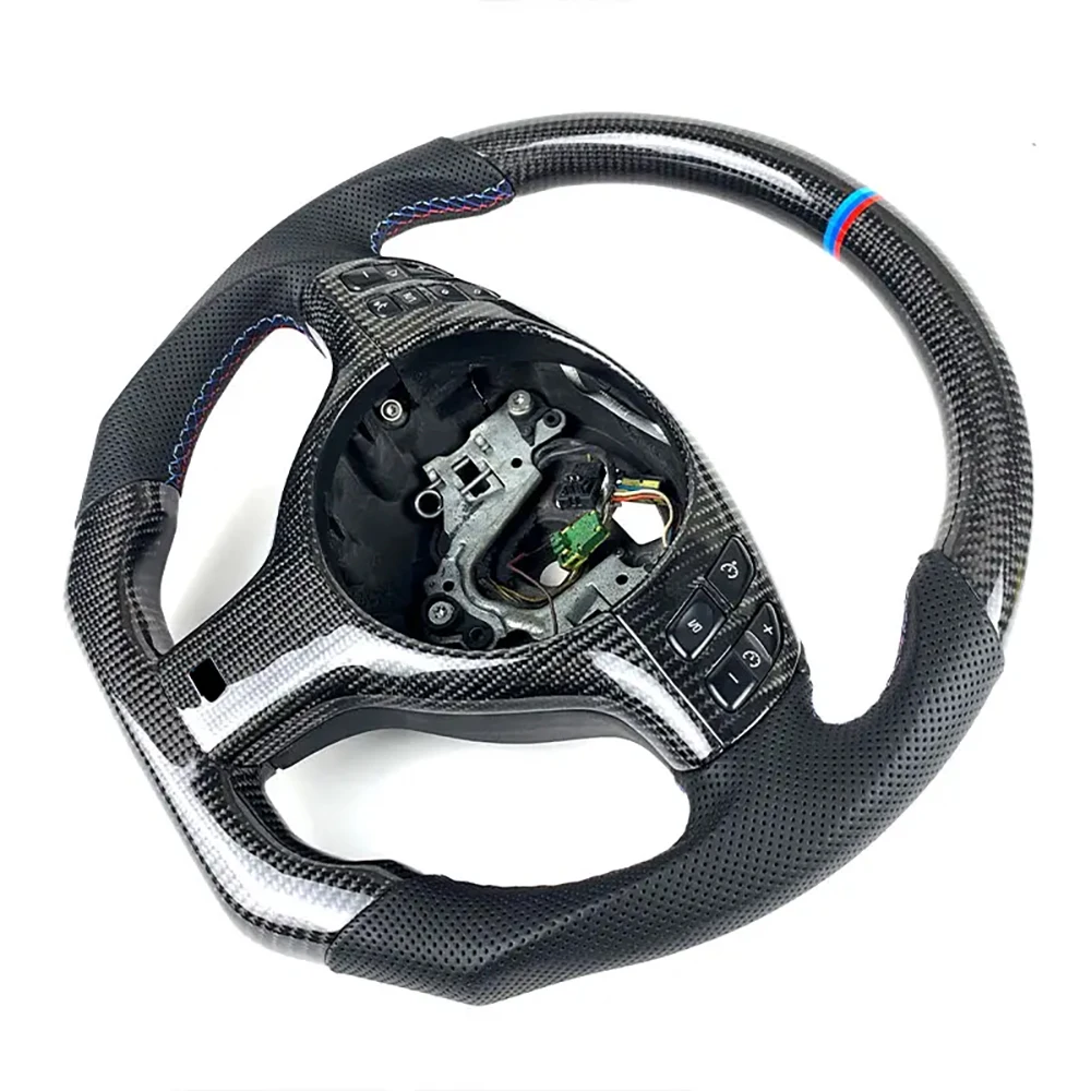 FOR BMW M3 E46 E39 E53 330ci 325i Steering Wheel Carbon Fiber Handmade Leather Customized Car Steering Wheel 2001-2003