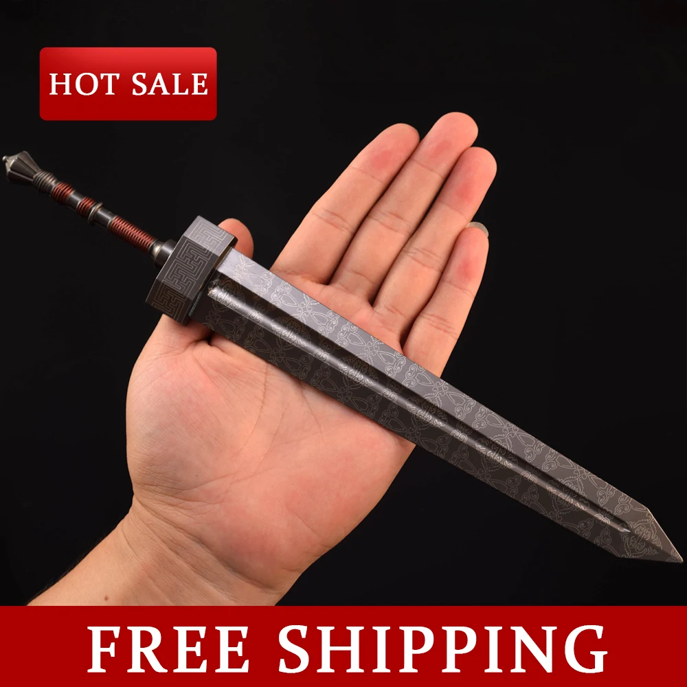 30 cm Eldenn Katana Damascus Zwaard Anime Game Wapen Mini Staal Ninja Blade Real Sized Japanse Katana Samurai Sabel Jongen speelgoed Gift
