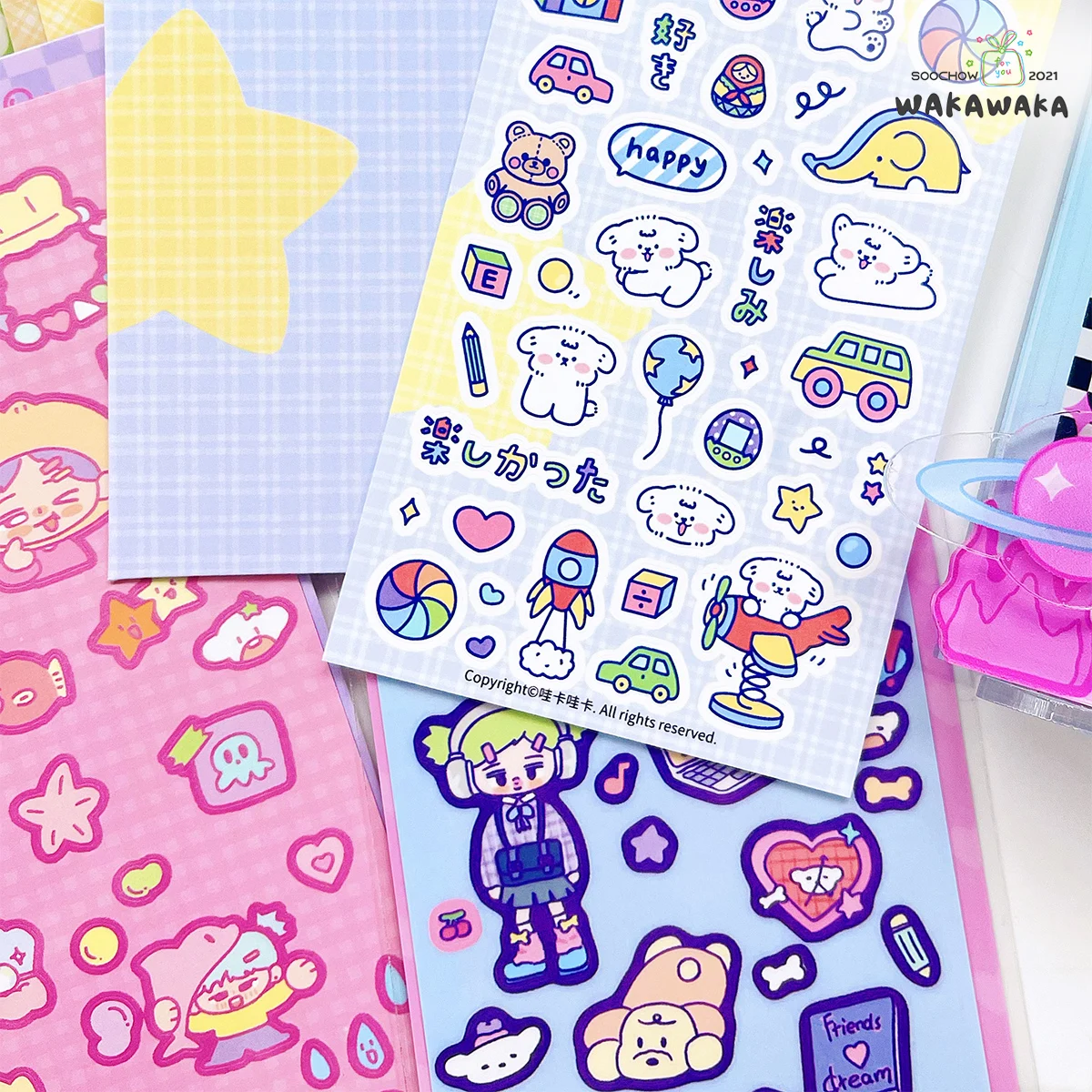 Kawaii Animal Stickers Graffiti Style Scrapbooking Deco Sticker Diy Arts Crafts Album Cute Stationery Sticker