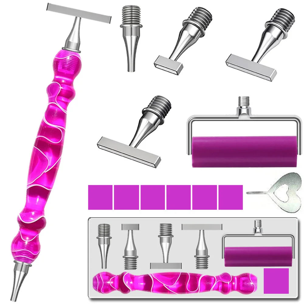 

New Threaded Diamond Painting Dot Drill Tool, Slim Multifunctional Stainless Steel Screw Tips, Tool Accessories For Diamond Art