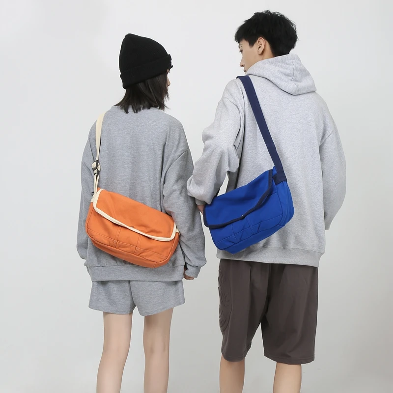 Flap Canvas Women's Bag Solid Shoulder Cross Bag Eco Bag Korean Shopper Messenger Bag Y2K Daily Handbags Vintage Satchel Bag INS
