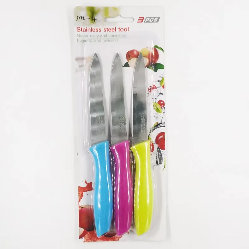 Fruit Paring Knife Utility Chef Slicing Bread Knife Mongolian Knife Colorful Handle Grilled Knife Barbecue Picnic Meat Knife