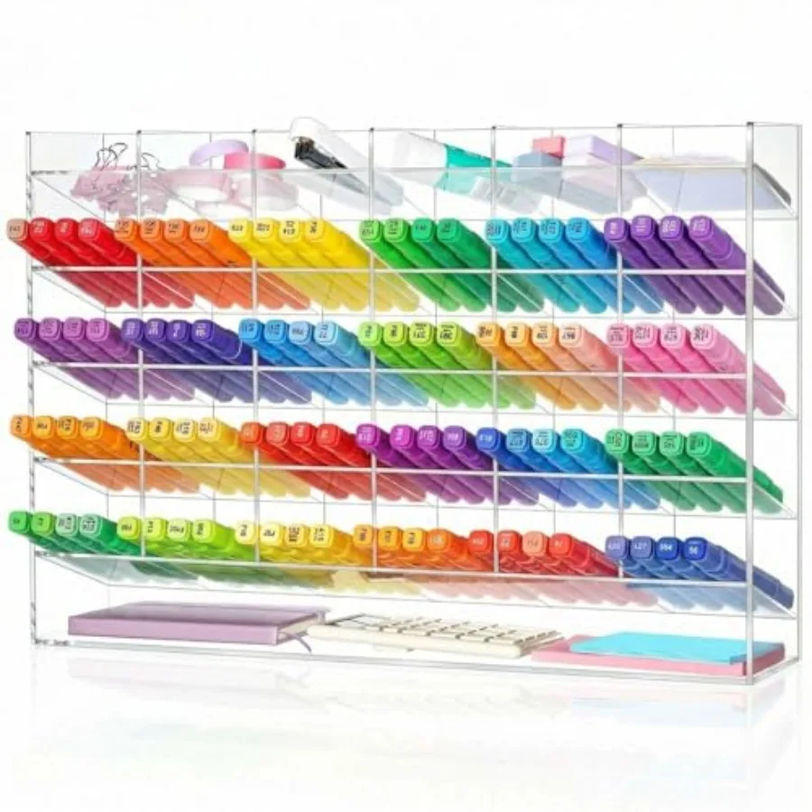 

Acrylic Pen Organizer Storage for 350 Markers Vertical Marker Organizer Acrylic Pen Display Holder for Office Desk Desktop Stat