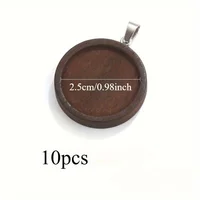 Brown Wooden Round Blank Pendant Wood Pendant Tray Accessories 6