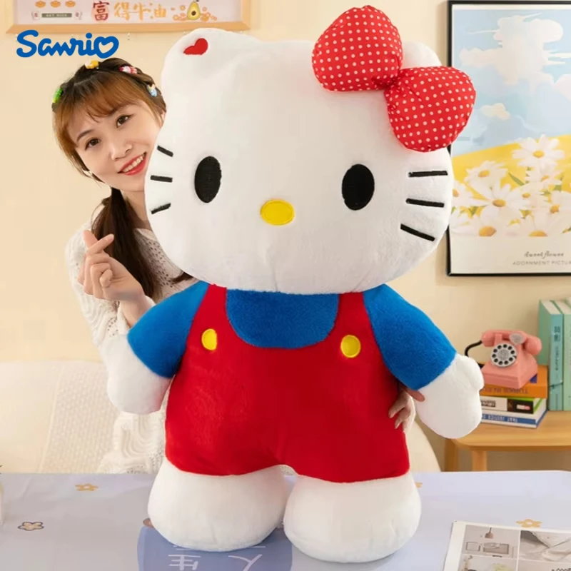 

100 см супер большой размер Sanrio Hello Kitty мягкие игрушки Kawaii плюшевые мультяшные удобные куклы аниме подставка детский подарок
