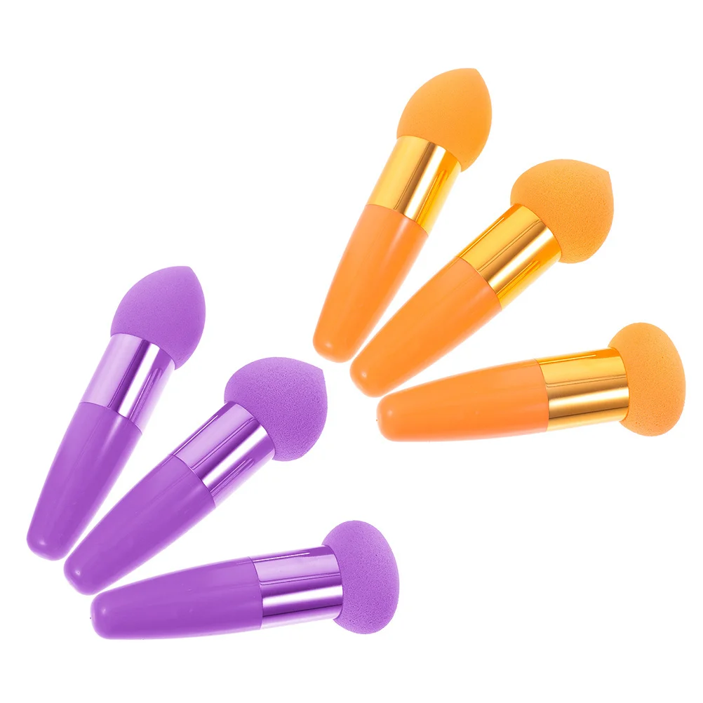 

6Pcs Makeup Sponge Brush Beauty Pens Wet Dry Reusable Foundation Blending Tool Portable Applicator for Flawless Base