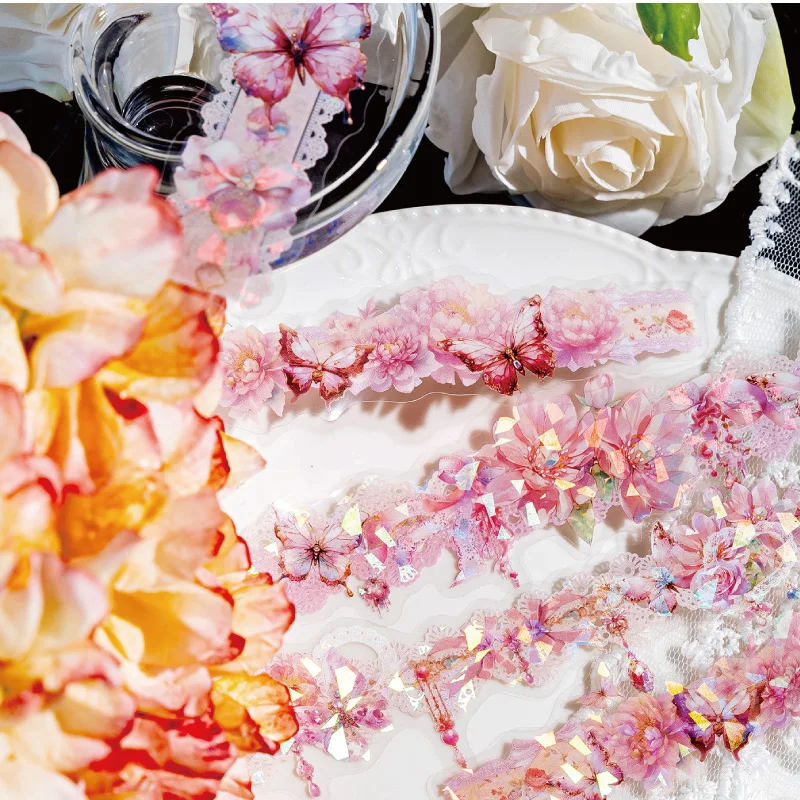 Mr Paper 2Style 60Pcs/bag Ice Crystals PET Long Strip Stickers Pack Handbook Material Decorative Stickers DIY Scrapbook Sticker