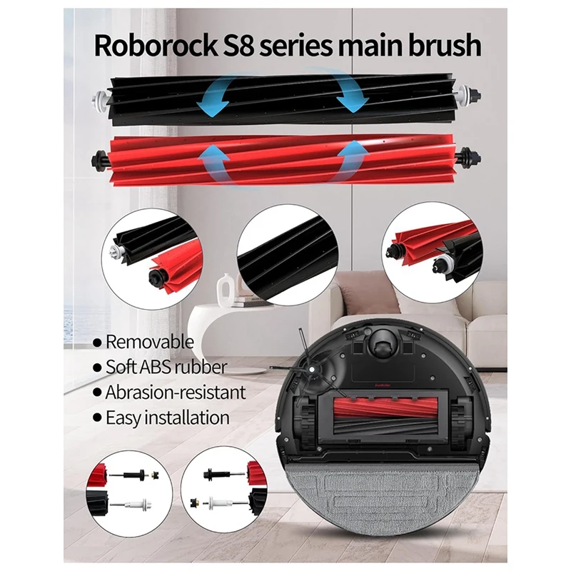 パーツとアクセサリーキット,Xiaomi Roborock q5 pro,q5 pro plus,q8 max,q8 max plus,ローラーブラシ,クリーニングブラシ用