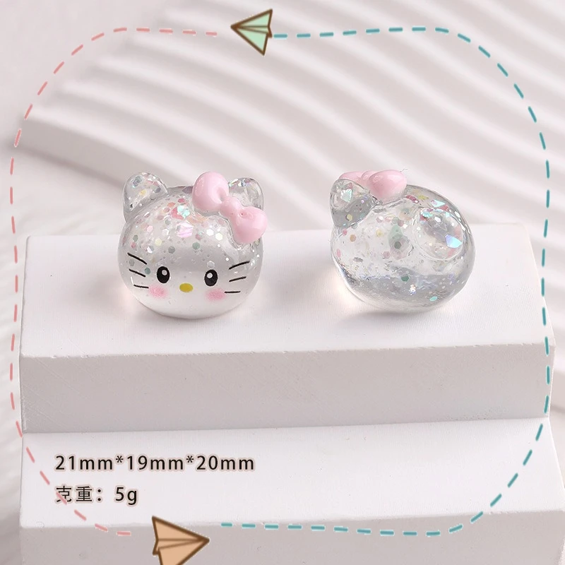 Cartoon Anime Sanrio Cute HelloKitty Kuromi Doll Ornament Handmade DIY Hairpin Jewelry Accessories Materials Festival Gifts