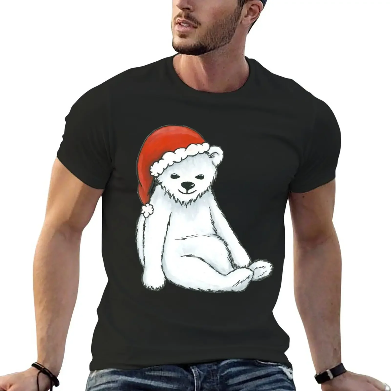 Christmas Polar Bear Cub T-Shirt graphics custom shirt anime figures mens white t shirts