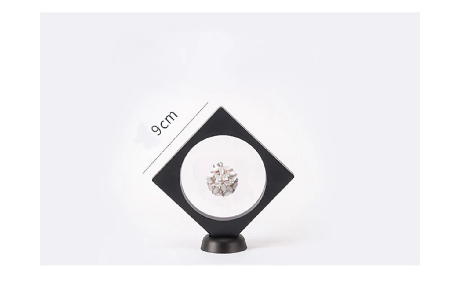 3D Floating Frame Gemstone Coin Box Clear Jewelry Bracelet Display Stand Ring Pendant Holder Protect Jewellery Presentation Case