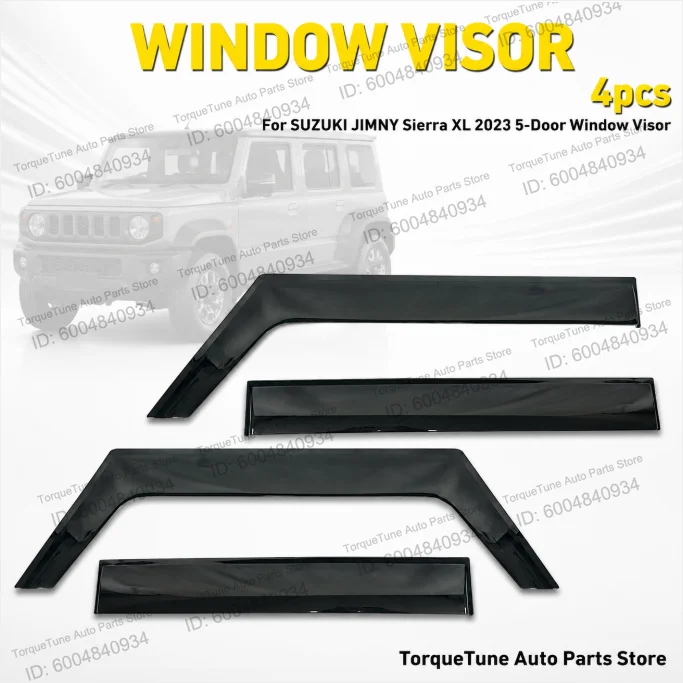 Direct Fit Premium Easy Installation Window Visor Wind Deflector For SUZUKI JIMNY Sierra XL 2023 5-Door Exterior Rain Shield