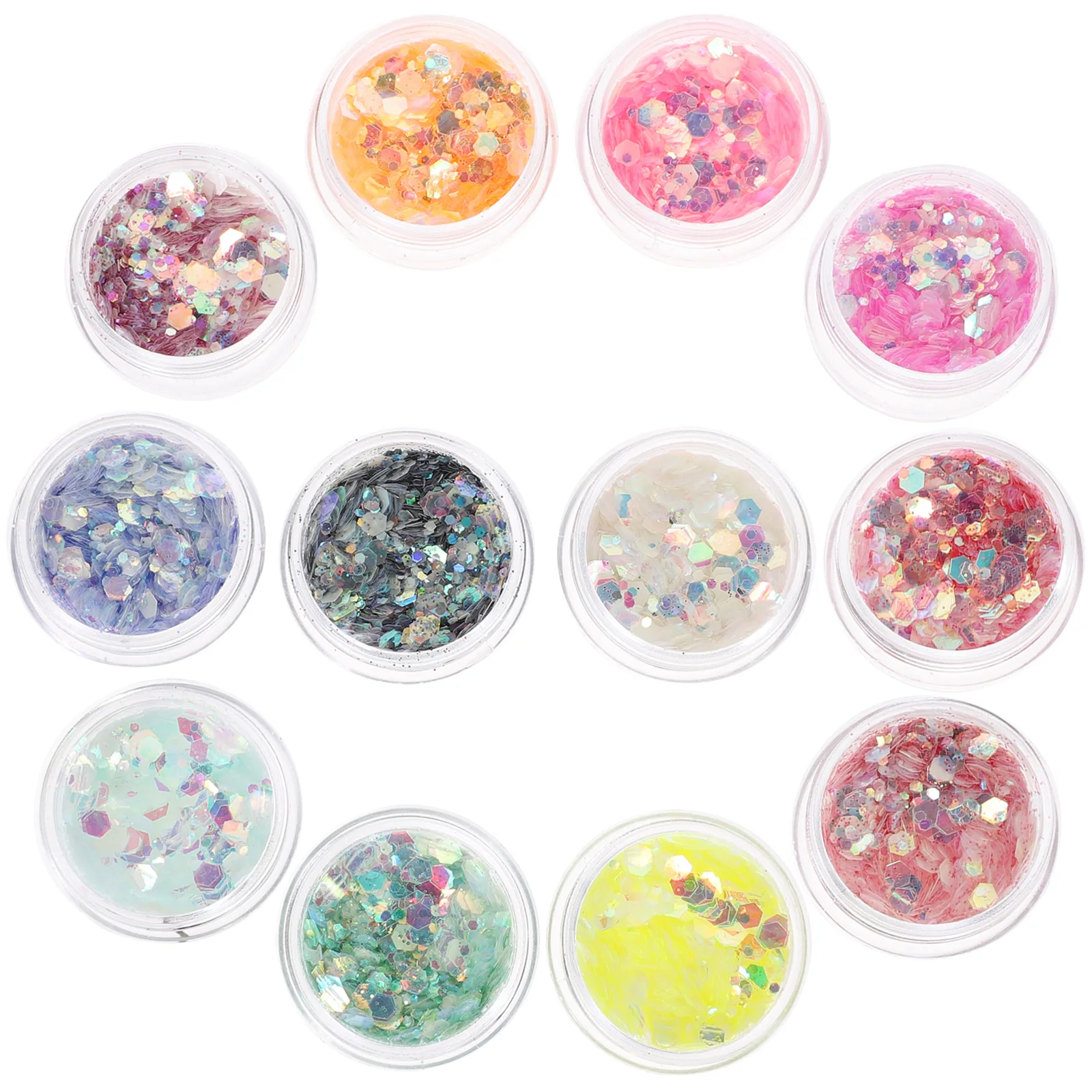 

12 Boxes Luminous Sequins Body Glitter Gel Face Hair Shiny Effects Safe Materials Women Eyeshadow Halloween Powder Nail