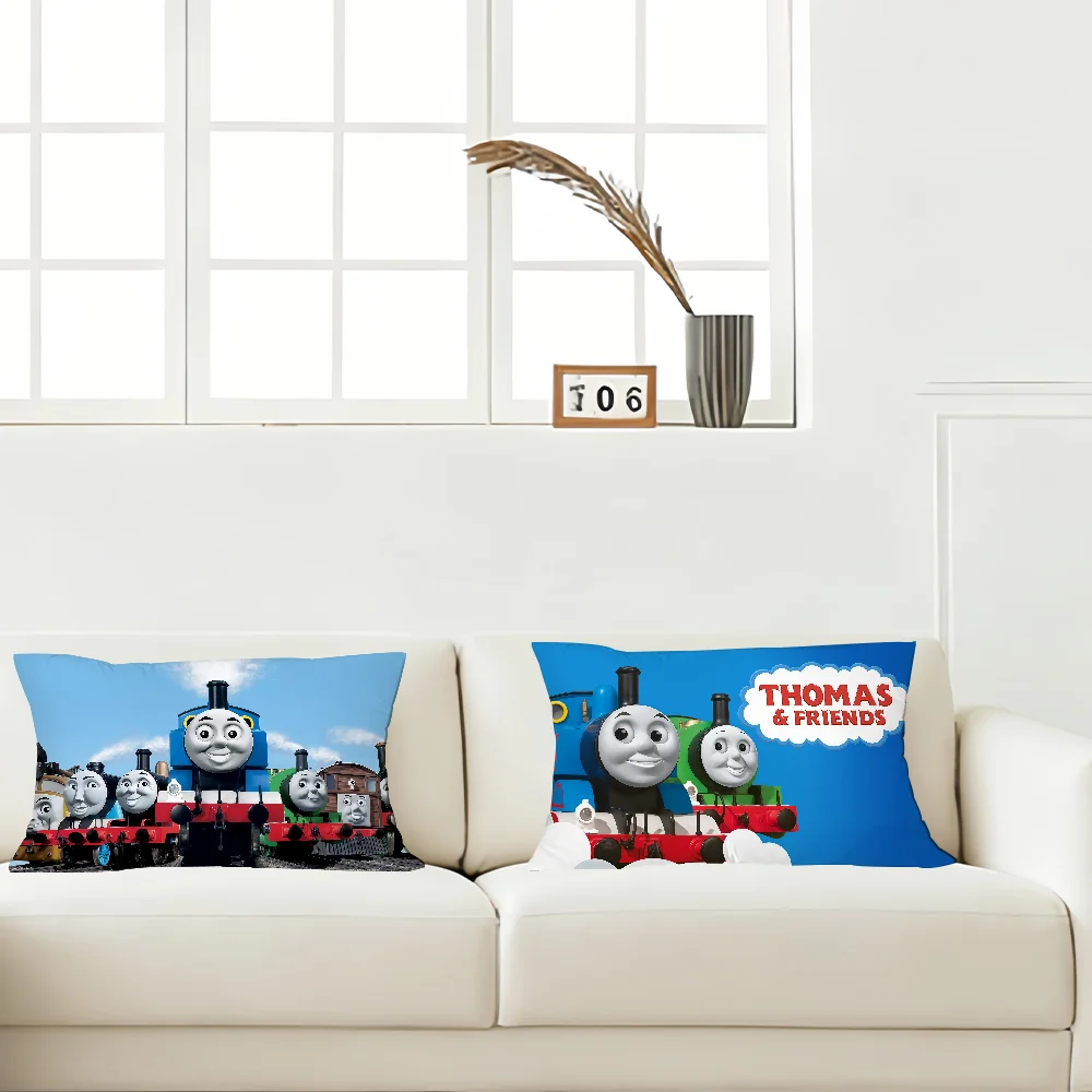 كيس وسادة كارتون T-Thomas and F-Friends مناسب لوسائد مستطيلة لتزيين المنزل وأريكة غرفة النوم والمكتب