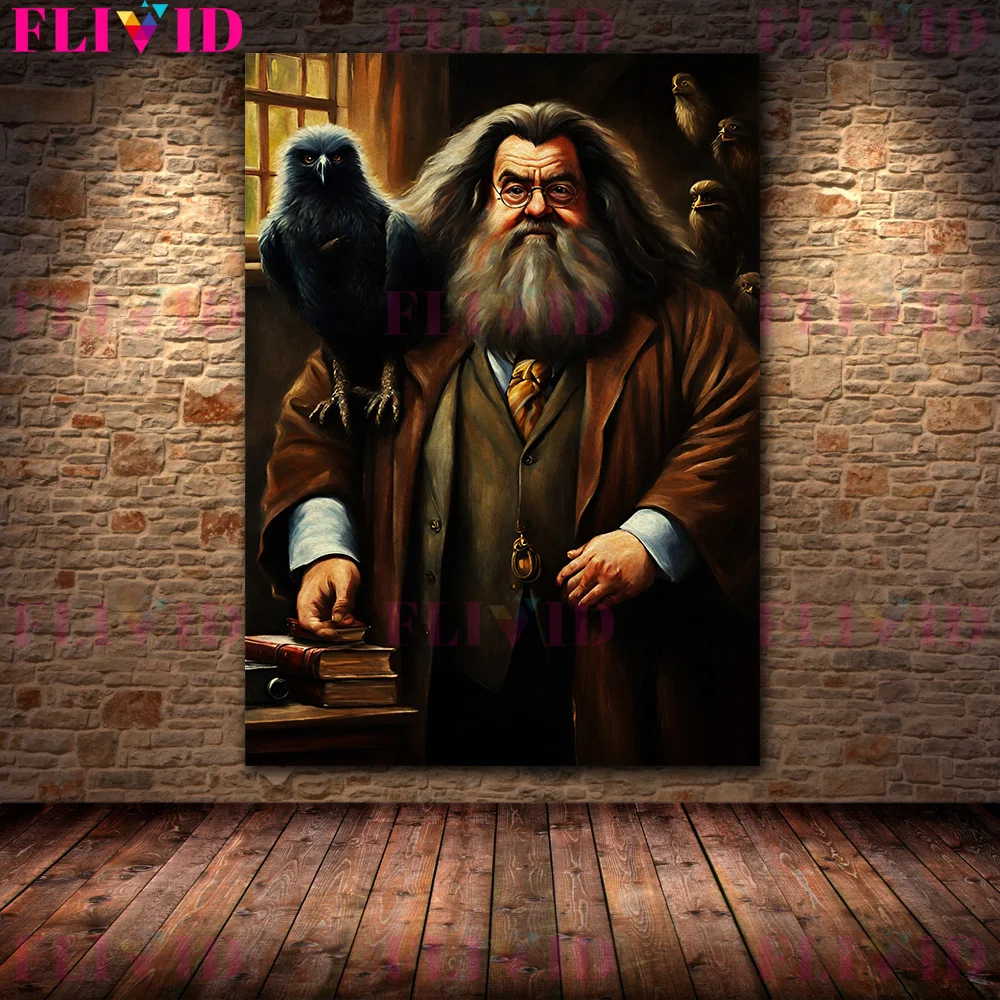 Moody Dark Academy School Of Witchcraft And Wizardry Gallery Wall Art Print The Wizard Principal Magic Teacher Art Poster Print