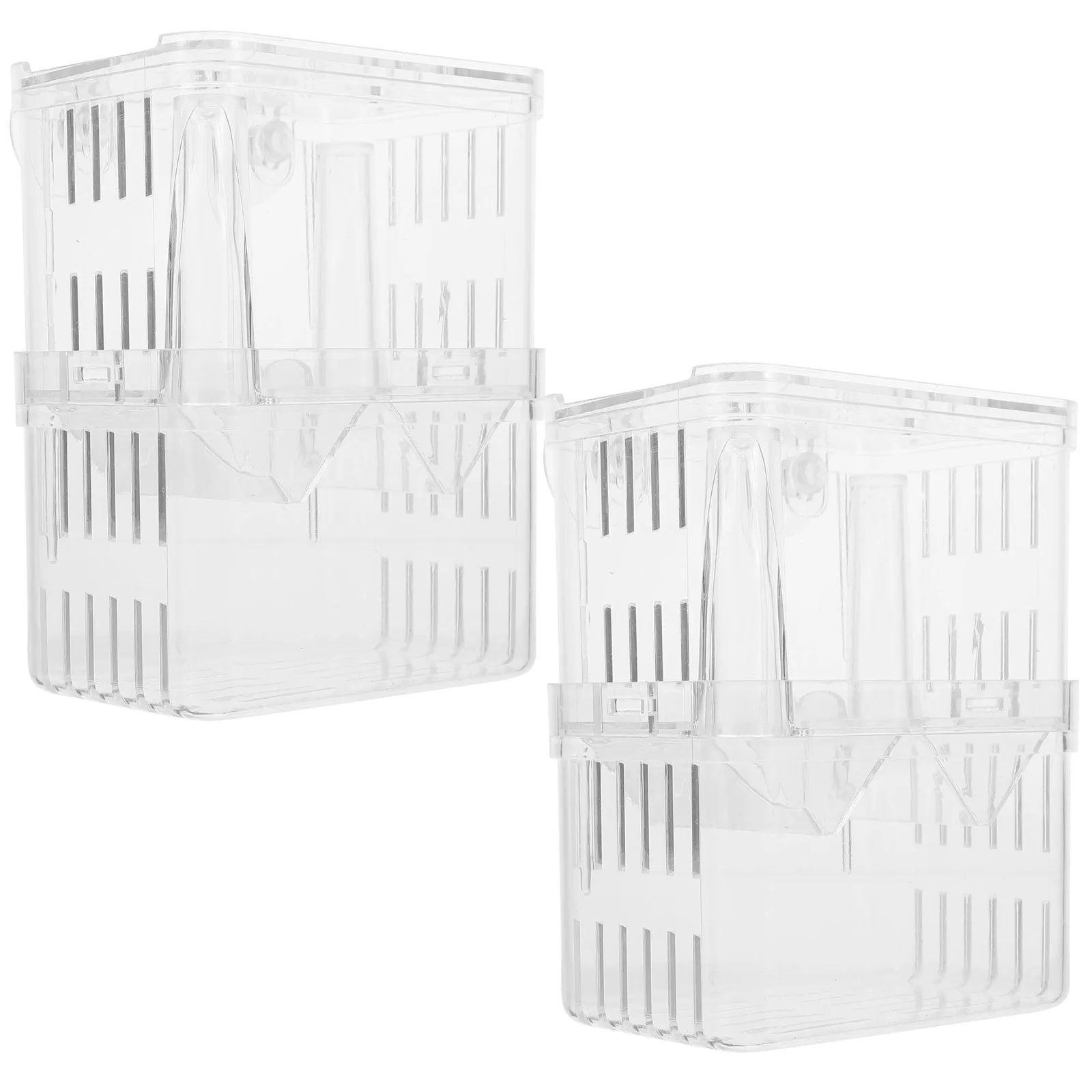 

2Pcs Aquarium Isolation Box Fish Breeding Container Suction Cups Easy Observation Safe Acclimation Hatching Incubator