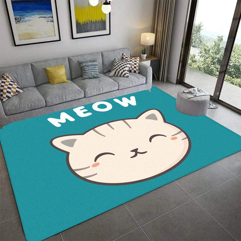 C-Cute cat Printed Carpet Fashion Yoga Mat Non-Slip Carpet Bedroom Decoration Outdoor Carpet Bedroom Birthday Gift