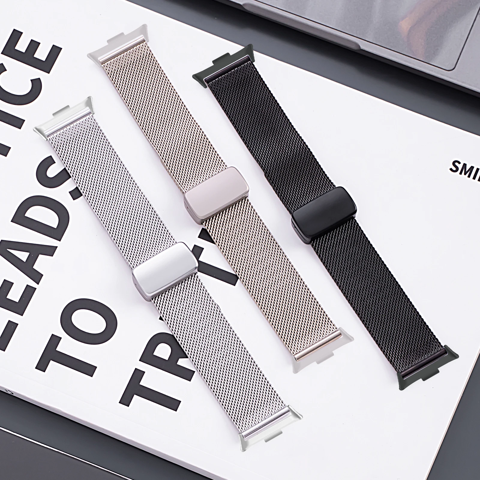 

Stainless steel mesh strap for Xiaomi Watch 8/9Pro free sliding magnetic buckle strap for Redmi Watch4 5 universal width 22mm