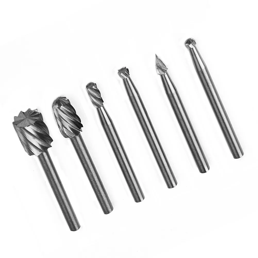 6 Stuks Hss Frees Roterende Multi Tool Burr Router Router Bit Voor Hout Metaal Marmer Snijden Frezen Elektrisch Slijpen