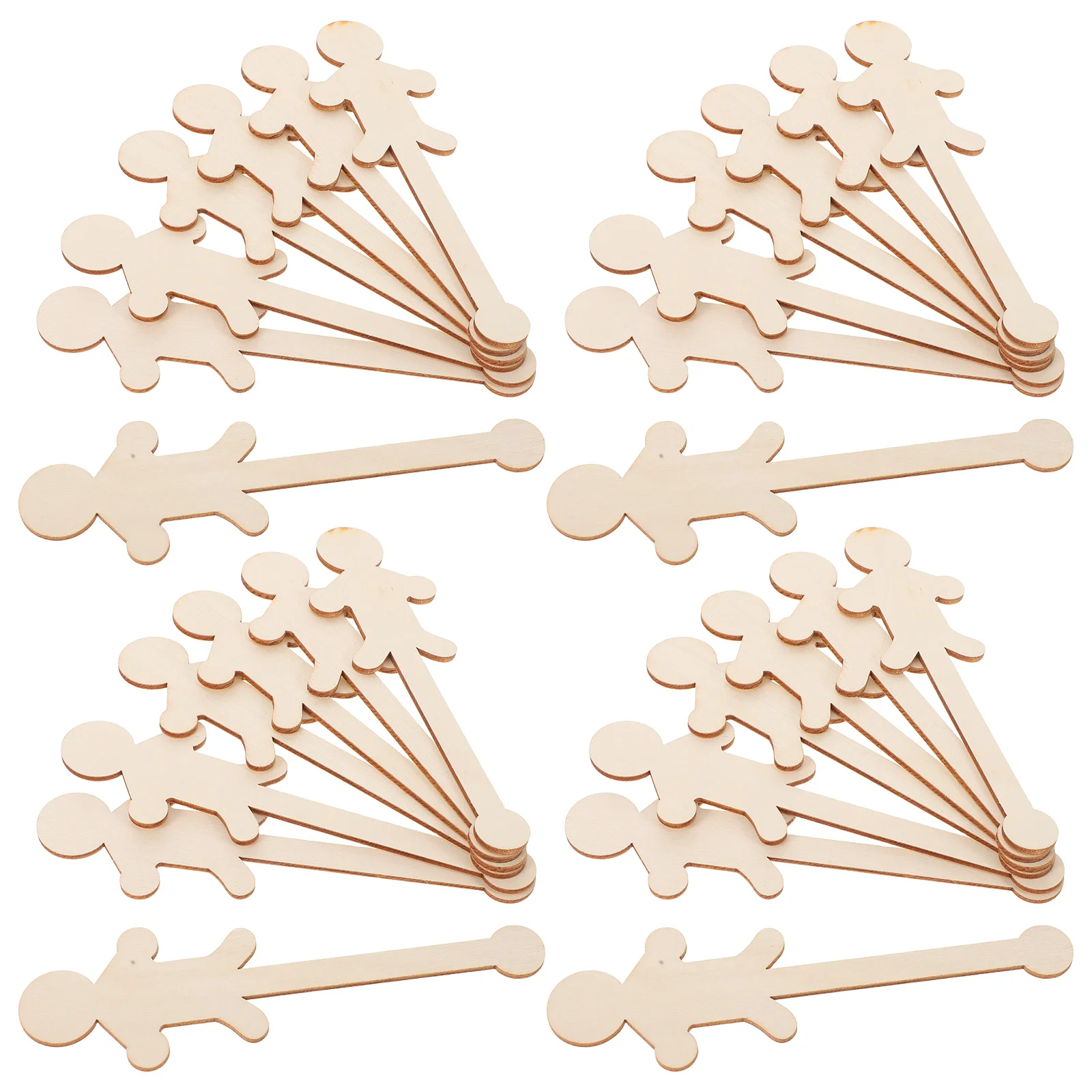 

90Pcs Wooden People Cutouts Unfinished Boy Girl Shape Slices for Holiday Decor DIY Painting Crafts Home Party Decoration