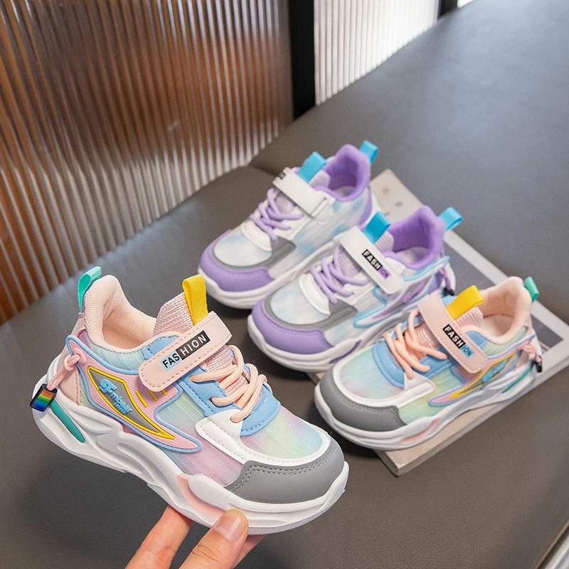 

2025 New Fashion Children Shoes Girls Sneakers School Sports Summer Mesh Breathable for Kids Tennis Casual Shoes Детская Обувь