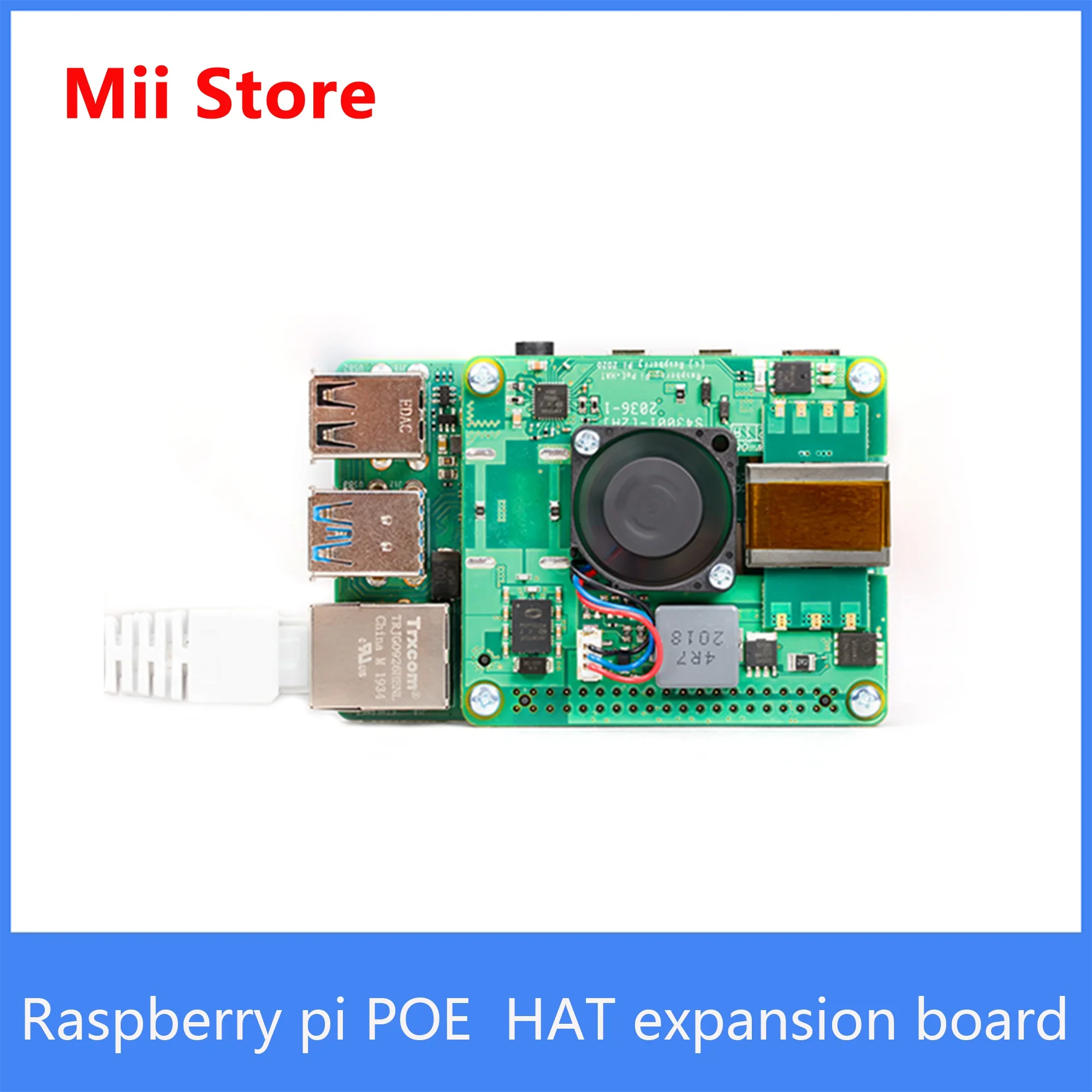 MiiBestOD Raspberry Pi POE+ HAT Power over Ethernet (POE) Expansion Board with cooling fan original product for raspberry pi 3B+