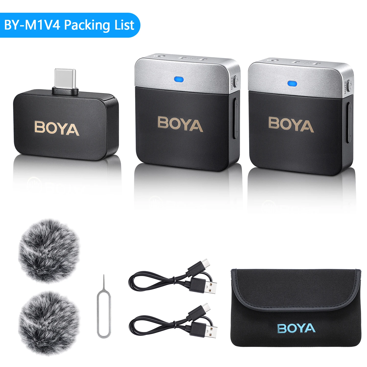 BOYA BY-M1V Bezprzewodowy mikrofon krawatowy do iPhone'a 15/16 Urządzeń Android USB-C Smartfon Youtube Nagrywanie Streaming na żywo Vlog — zdjęcie 2